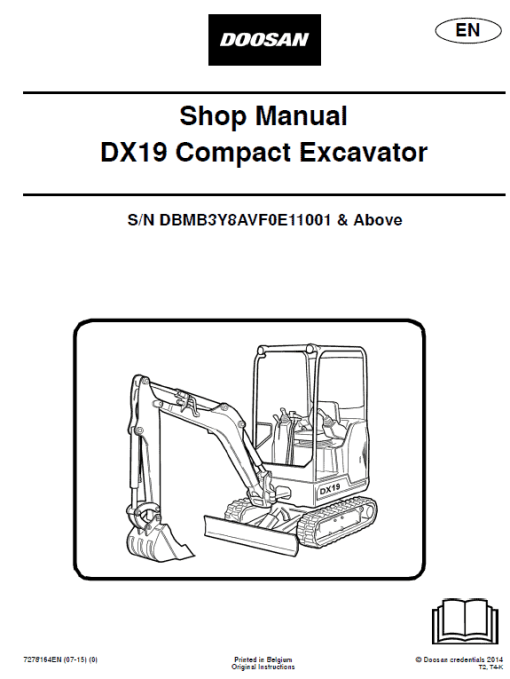 Doosan DX19 Excavator Service Manual