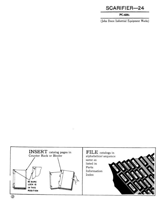 John Deere 24 Scarifier Attachments Parts Catalog Manual - PC630