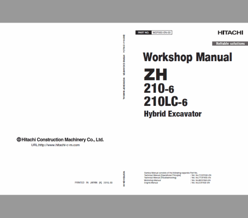 Hitachi ZH210-6 and ZH210LC-6 Excavator Service Repair Manual