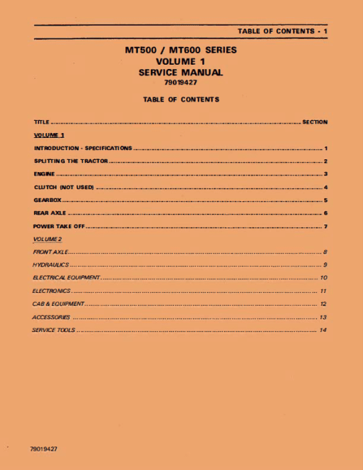 Challenger MT535, MT545, MT565 Tractor Workshop Manual