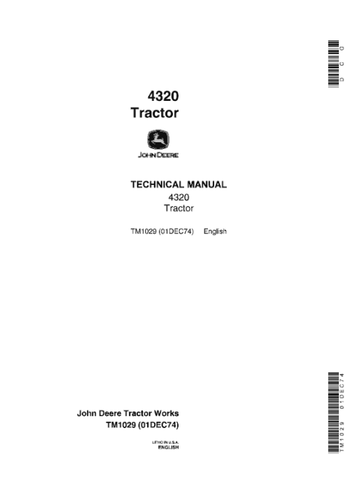 John Deere 4320 Tractor Repair Technical Manual