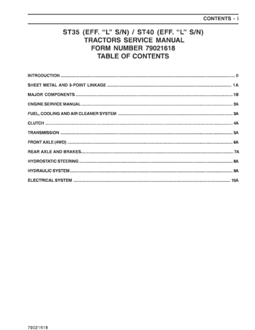 AGCO ST35, ST40 Tractor Service Manual - Image 5