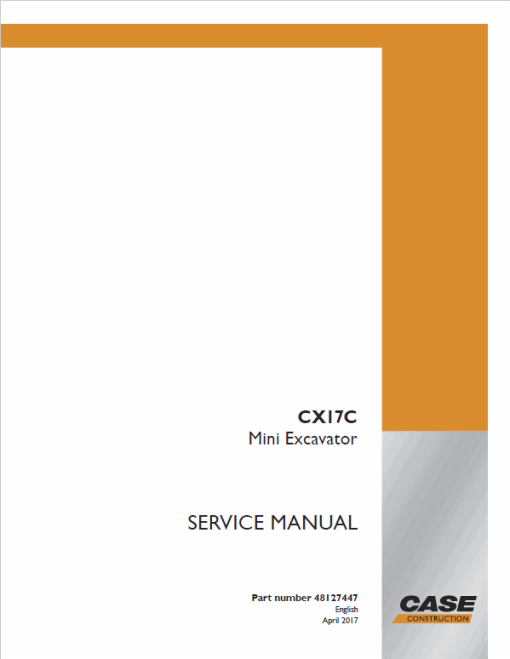 Case CX17C Mini Excavator Service Manual