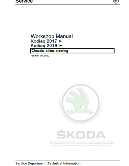 SKODA KODIAQ (NS) Repair Service Manual