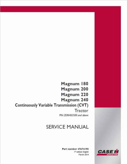 Case 180, 190, 200, 210, 225, 220, 240 Magnum Tractor Service Manual - Image 3