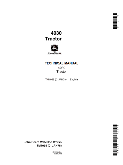 John Deere 4030 Tractor Repair Technical Manual