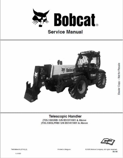 Bobcat T35.130, T35.130S, T35.140, T35.140S versaHANDLER Telescopic Service Repair Manual