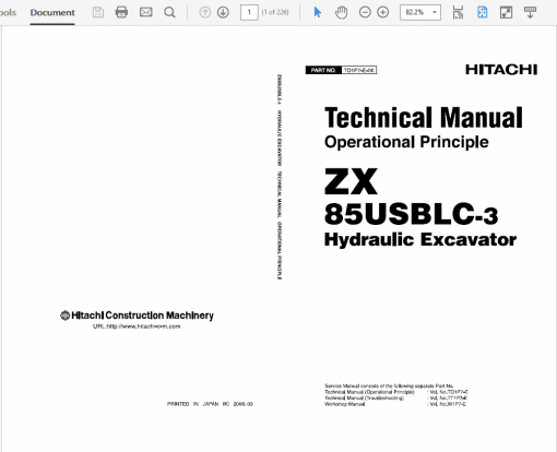 Hitachi ZX85USBLC-3 Excavator Service Repair Manual - Image 2