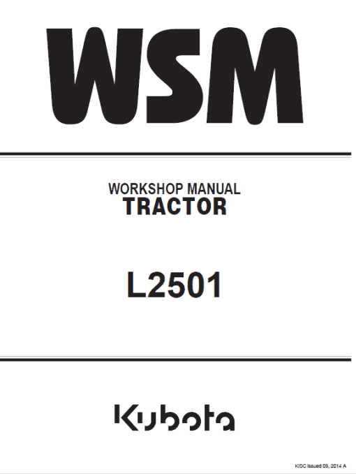 Kubota L2501 Tractor Workshop Service Manual