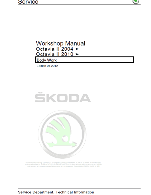 SKODA OCTAVIA II (1Z, 91) Repair Service Manual