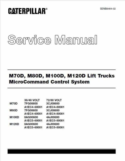 CAT M70D, M80D, M100D, M120D Forklift Lift Truck Service Manual