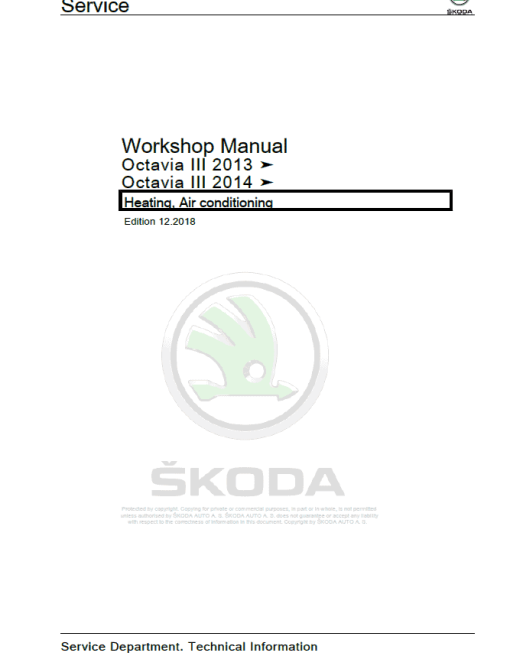 SKODA OCTAVIA III (5E, NL, NR) Repair Service Manual