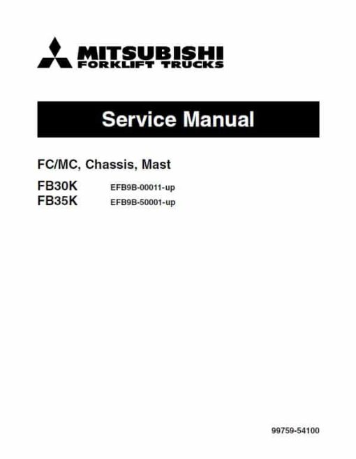 Mitsubishi FB30K, FB35K Forklift Lift Truck Service Manual