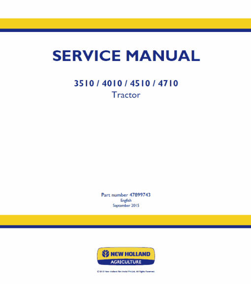 New Holland 3510, 4010, 4510, 4710 Tractor Service Manual