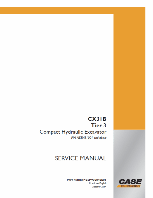 Case CX31B Mini Excavator Service Manual - Image 2