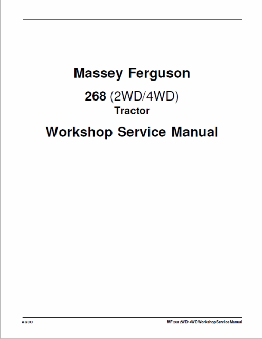 Massey Ferguson MF 268 (2WD/4WD) Tractor Service Manual