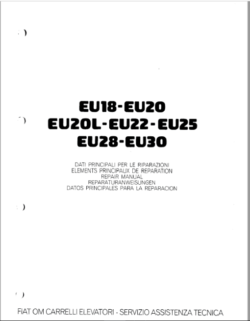 OM Pimespo EU18, EU20, Eu20L, EU22, EU25, EU28 and EU30 Forklift Workshop Manual - Image 2