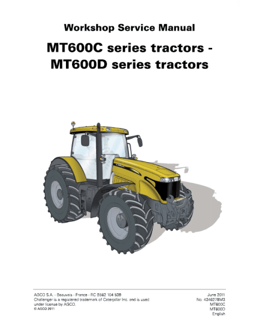 Challenger MT645D, MT655D, MT665D, MT675D, MT685D Tractor Workshop Manual - Image 2