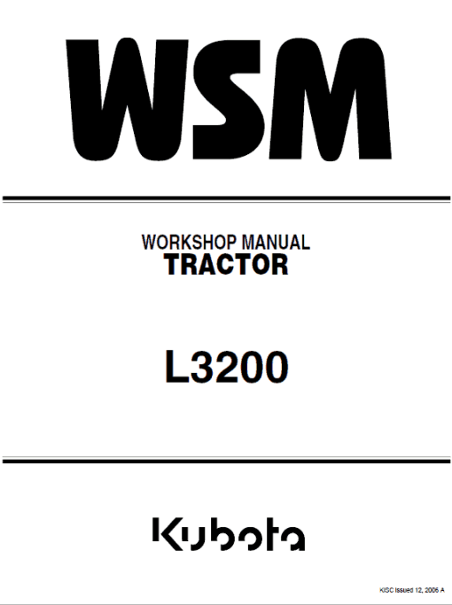 Kubota L3200, L3800 Tractor Workshop Service Manual - Image 2