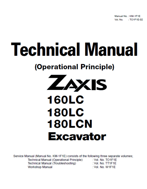 Hitachi Zaxis 160LC and Zaxis 180LC Excavator Service Repair Manual - Image 8