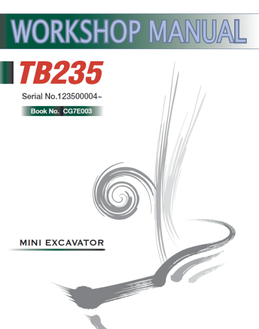 Takeuchi TB235 Compact Excavator Service Manual