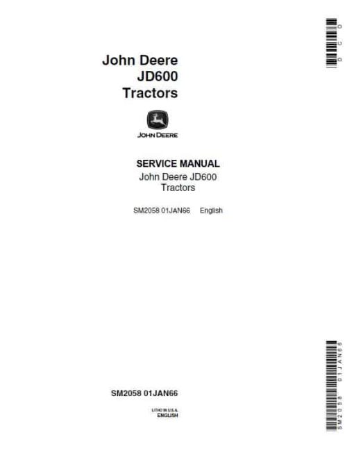 John Deere JD600 Tractor Repair Technical Manual (SM2058)