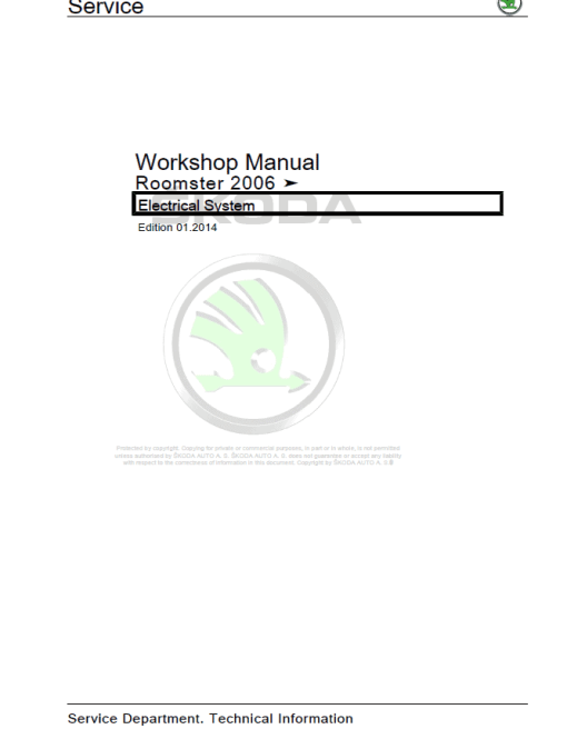 SKODA ROOMSTER (5J, 5J0) Repair Service Manual