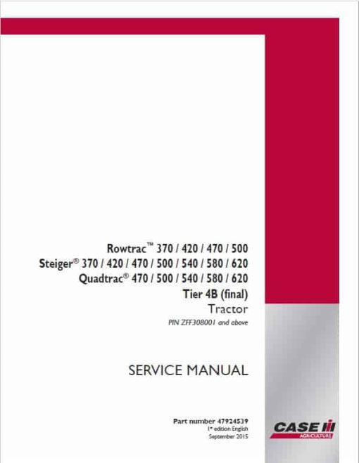 Case 470, 500, 540, 580, 620 Quadtrac Tractor Service Manual