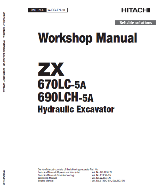 Hitachi ZX670LC-5A and ZX690LCH-5A Excavator Service Repair Manual