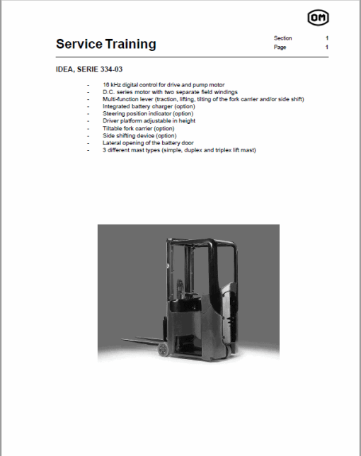 OM PIMESPO IDEA Series 334-03 Workshop Repair Manual