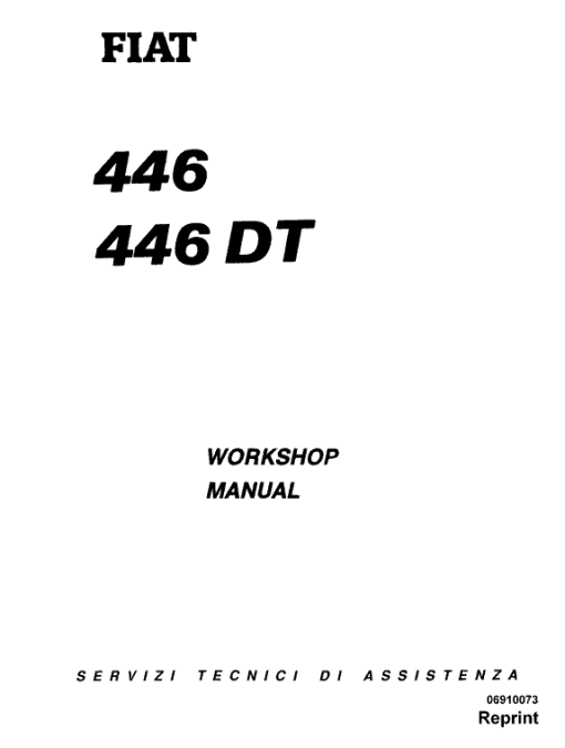 Fiat 446, 446DT Tractor Workshop Service Manual