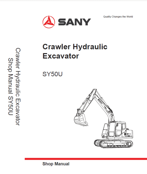 Sany SY50U Hydraulic Excavator Repair Service Manual