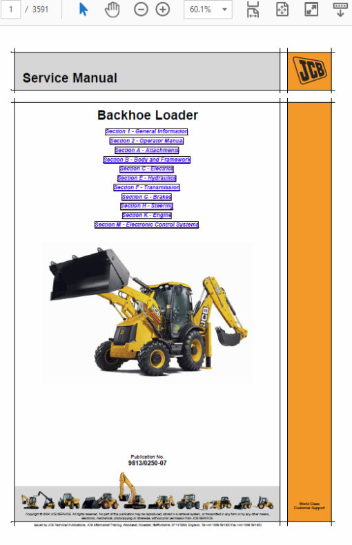 JCB 3CX, 4CX, 5CX Backhoe Loader Service Repair Manual (Tier 4i & Tier 4F, SN 2254521 - 2274521) - Image 2