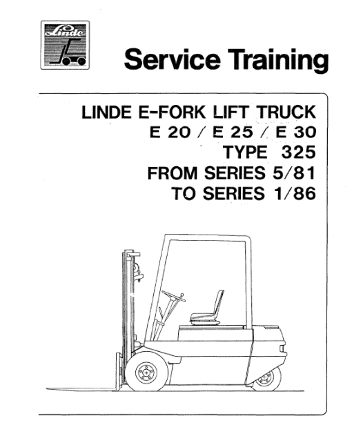 Linde Type 325 Electric Forklift Truck: E20, E25, E30 Workshop Service Manual - Image 3