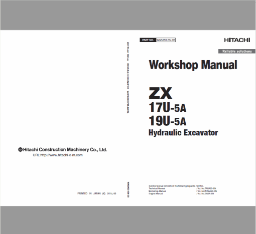 Hitachi ZX17U-5A and ZX19U-5A Excavator Service Repair Manual