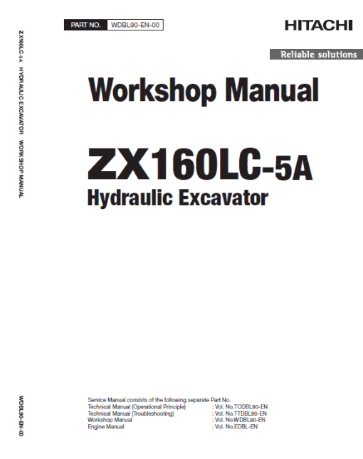 Hitachi ZX160LC-5A and ZX160LC-5B Excavator Service Repair Manual