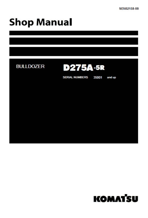 Komatsu D275A-5 Dozer Service Manual - Image 2