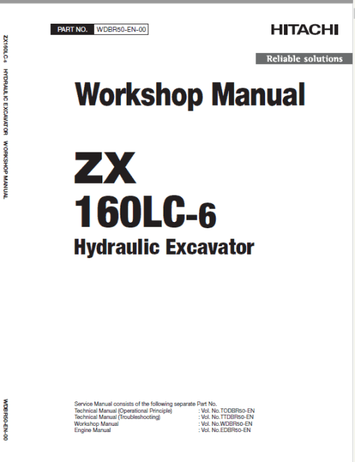 Hitachi ZX160LC-5G and ZX160LC-6 Excavator Service Repair Manual