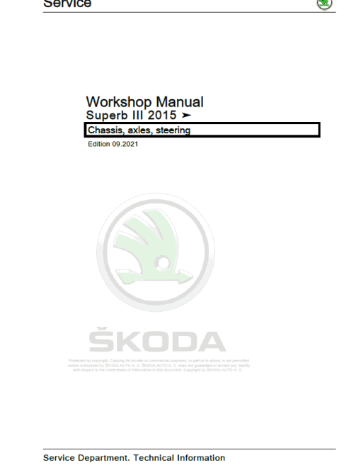 SKODA SUPERB III (3V) Repair Service Manual