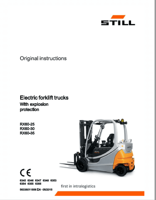 Still Electric Forklift Truck RX60: Model RX60-25, RX60-30, RX60-35 Repair Manual - Image 4