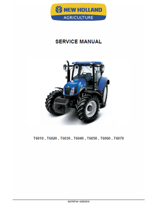 New Holland T6040, T6050, T6060, T6070 Tractor Service Manual