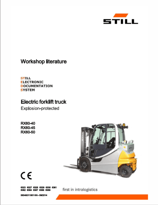 Still Electric Forklift Truck RX60: Model RX60-40, RX60-45, RX60-50 Repair Manual - Image 3