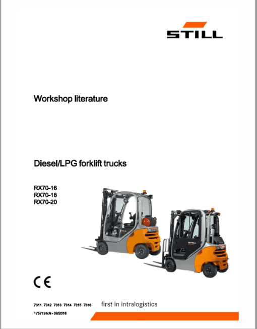 Still Electric Forklift Truck RX70: RX70-16, RX70-18, RX70-20 Repair Manual