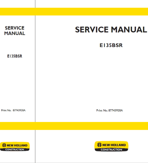 New Holland E135BSR Excavator Service Manual