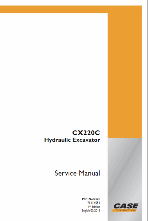 Case CX220C Crawler Excavator Service Manual