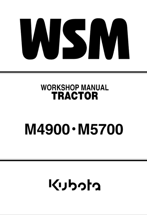 Kubota M4900, M5700 Tractor Workshop Service Manual - Image 2