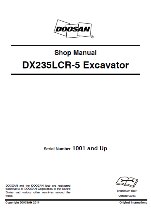 Doosan DX235LCR-5 Excavator Service Manual