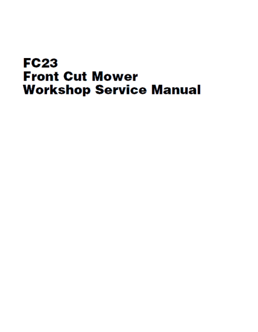 Massey Ferguson FC23 Front Mower Service Manual