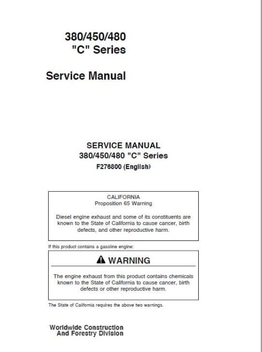 Timberjack 380C, 450C, 480C Skidder Service Repair Manual