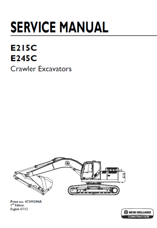 New Holland E215C, E245C Crawler Excavator Service Manual - Image 2